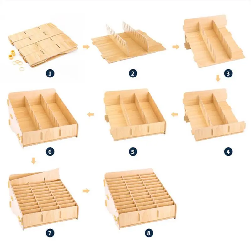 Beste Houten Mobiele Telefoon Management Opbergdoos Creatieve Desktop Kantoor Vergadering Afwerking Grid Multi Mobiele Telefoon Rek Winkel Display