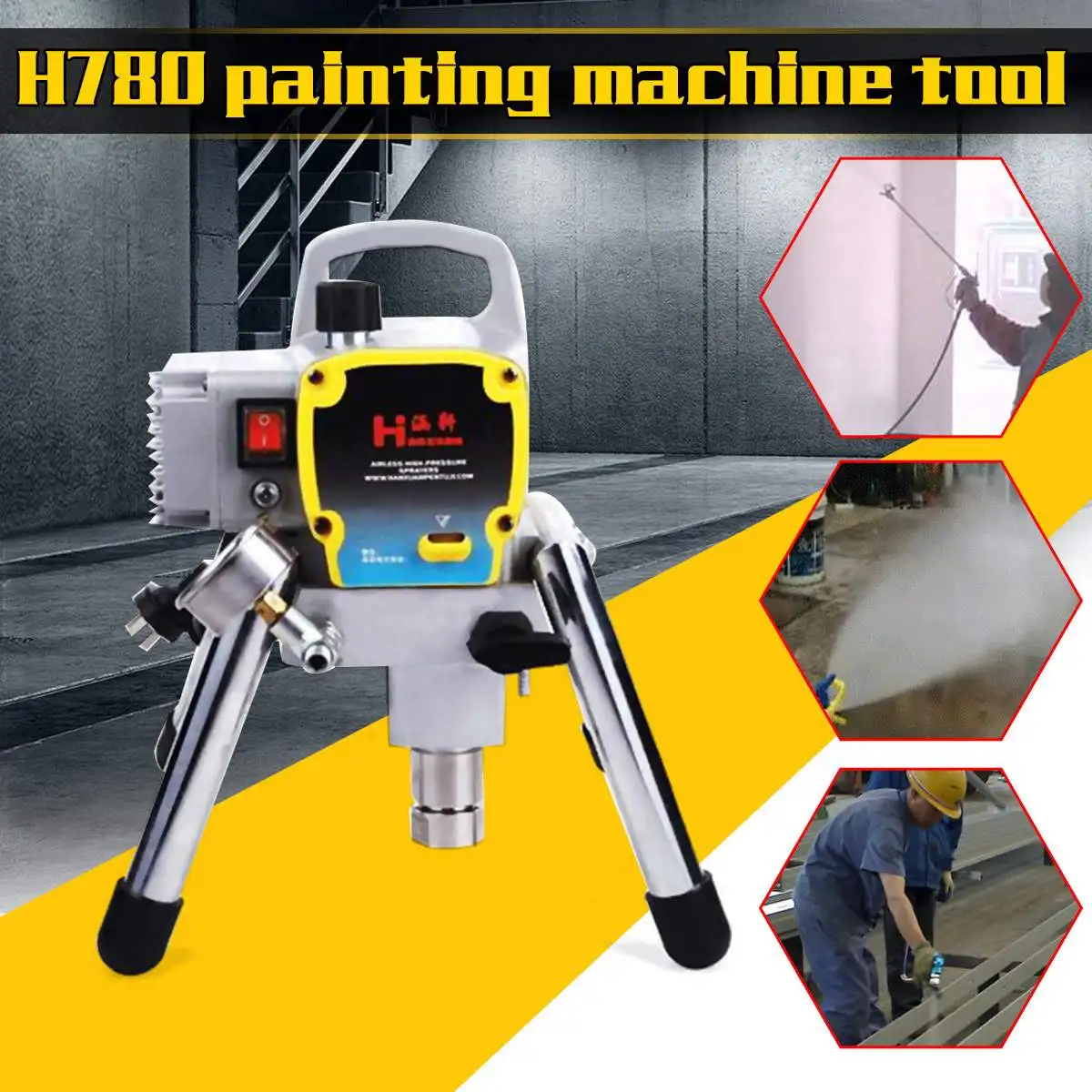 

H780 High-pressure Airless Airbrush Paint Sprayer 1800W 220V Airless Spray Gun For Painting Art Auto Repair Tool