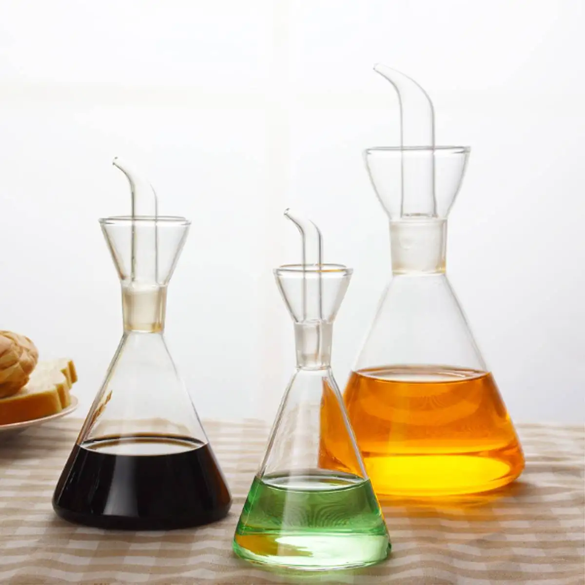 125/250/500ML Glass Bottle Oil Drizzler Seasonings Glass Bottle Vinegar Kitchen 