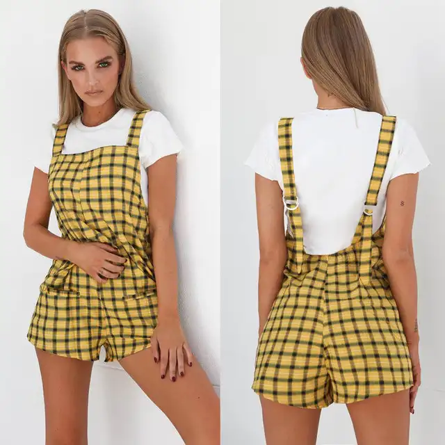 yellow backless jumpsuit