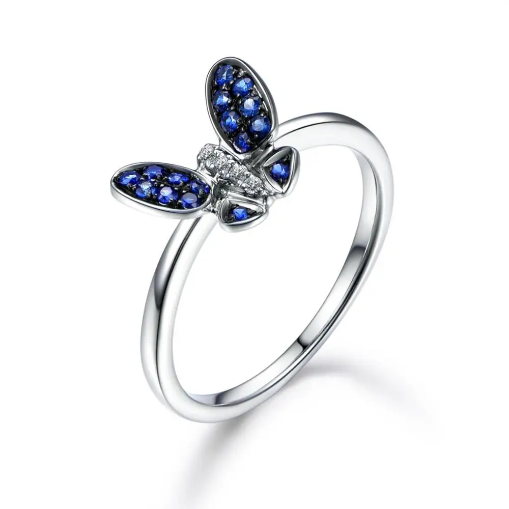 

Huitan 3D Butterfly Ring with Blue CZ Pave Setting Silver Plated Special Birthday Gift Lover Rings for Women Wholesale Lots Bulk