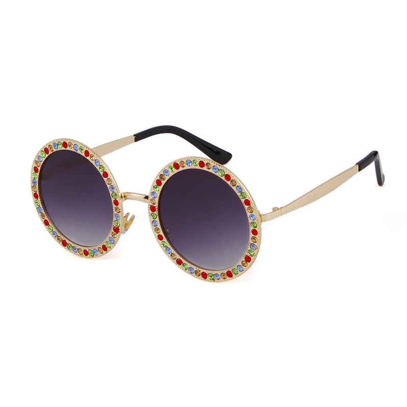 MYTL Luxury Metal Round Sunglasses Luxury Retro Round Sun Glasses Female Black Rhinestone Shades MYTL Luxury Metal Round Sunglasses Luxury Retro Round Sun Glasses Female Black Rhinestone Shades
