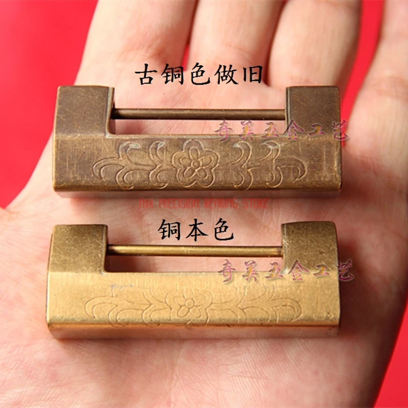 

2019 Fechadura Digital Auspicious Flower Copper Lock European Style Jewelry Box Horizontal Padlock Wide Furniture Continental