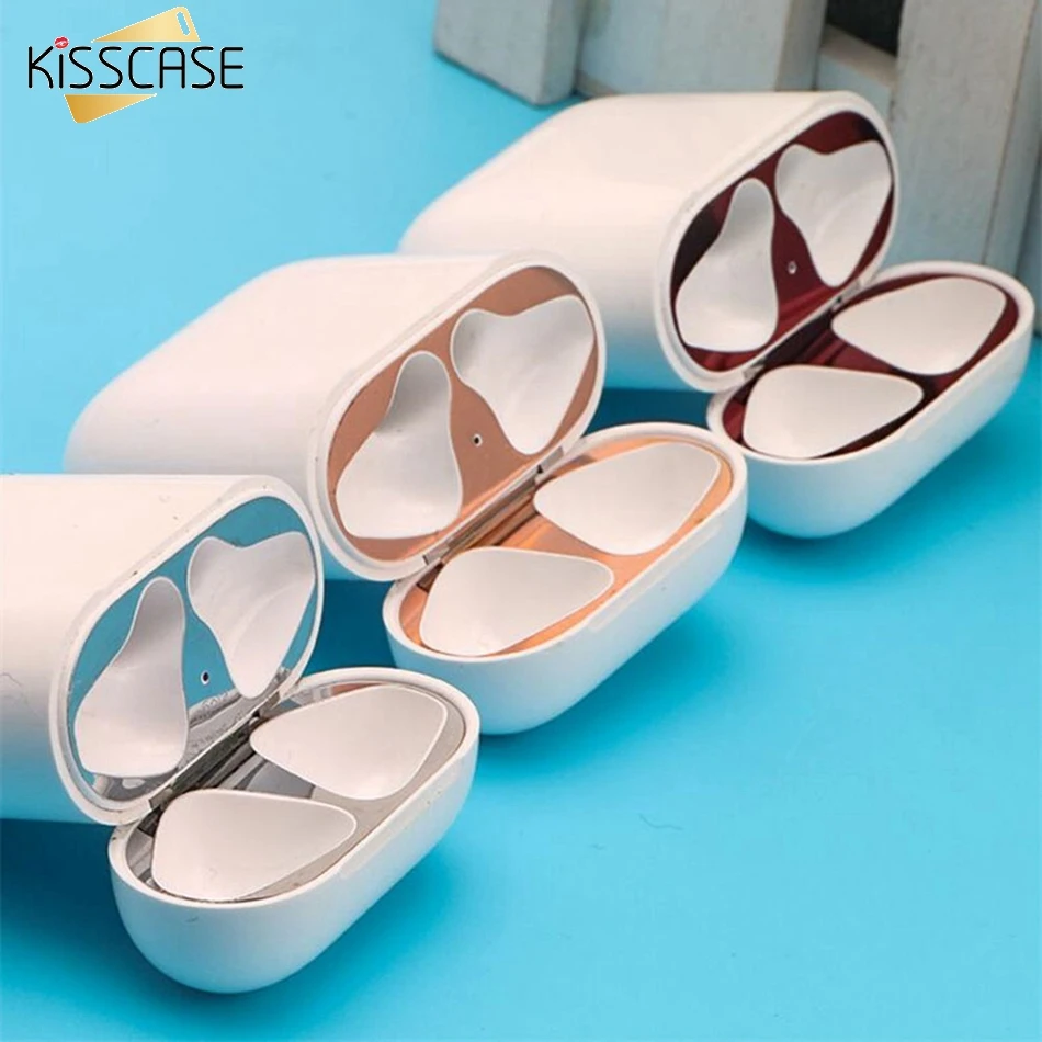 

KISSCASE Wireless Bluetooth Headphone Stickers Dust-proof Inside Cover Protective Guard Film For Airpods hygienic Metal Patch