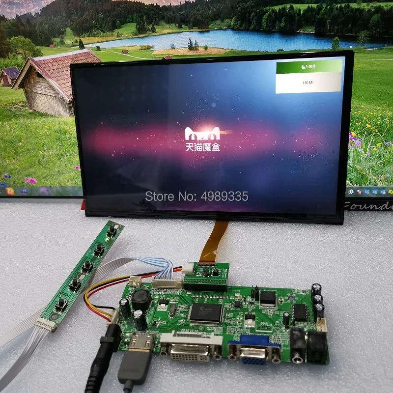 Рекламный монитор игровой дисплей драйвер модуль комплект HDMI DVI VGA IPS1366X768 10," 16:9 соотношение дисплеев