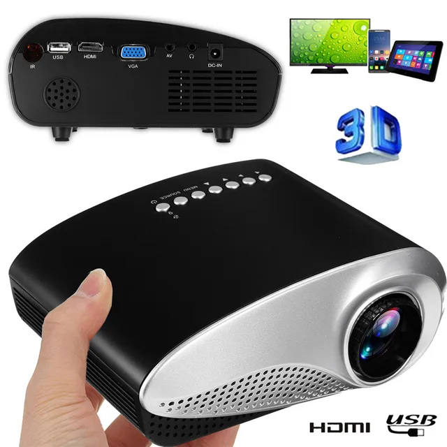 Mini Home Cinema Mini Portable 1080P 3D HD LED Projector Multimedia Home Theater USB VGA HDMI TV Mini Home Cinema Mini Portable 1080P 3D HD LED Projector Multimedia Home Theater USB VGA HDMI TV