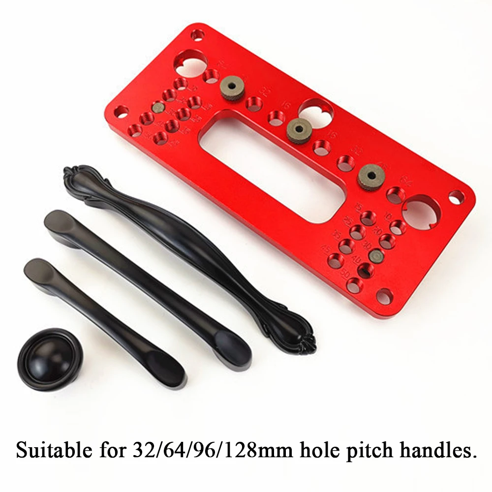 

Hole Puncher Hand Cabinet Home Wood Working Aluminum Alloy Hole Puncher Door Handle Positioning Tool Portable Guide Locator