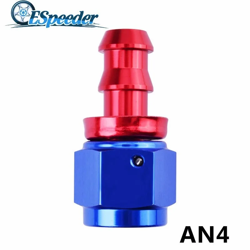 ESPEEDER AN4 Straight Push on Fuel Line Fitting Adapter Aluminum Oil