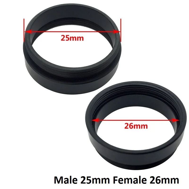 Microscope Objective Lens Adapter Female 20.2mm to Male 15.2mm Adaptor M20.2 M15.2 25mm 26mm M26 M25 for Nikon Olympus
