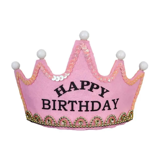 Happy Birthday Party Hats Decor Cap Birthday Hat Princess Crown Hat