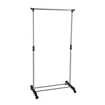 

Promotion! IKAYAA Adjustable Castor Wheels Rolling Garment Rack Rail Clothes Hanger AD Z7X7