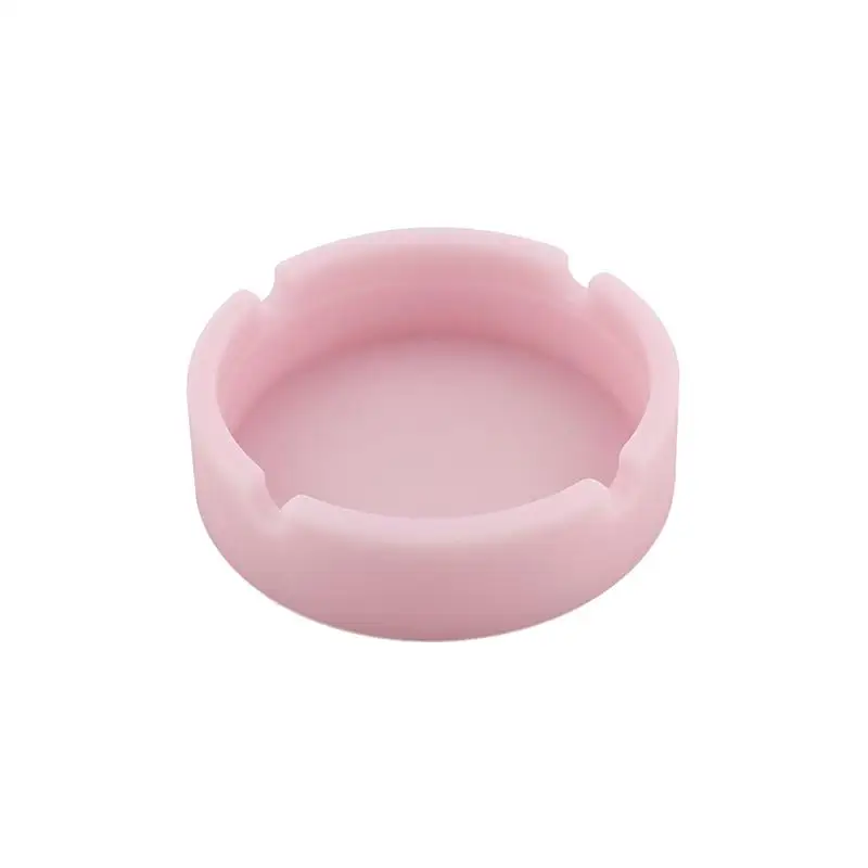 

1 Pc Round Silicone Ashtray Soft Unbreakable Heat Resistant Cigar Ashtray Luminous Ash Container - 8.3x2.3cm (Pink)