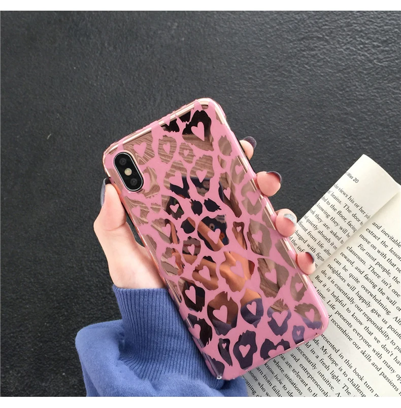 

Luxury Pink Leopard Phone Case for Huawei Mate 10 20 Pro P20 Glitter Mirror Case for Honor 10 Nova3 Soft Silicon Back Cover