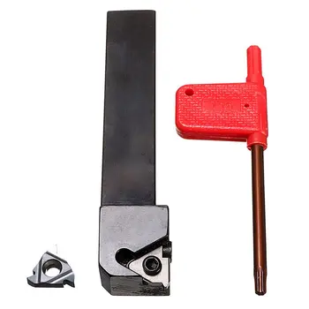 

1Set 100mm SER1616H16 External Threading Turning Tools Holder + 1Pc 16ER AG60 Blade Insert