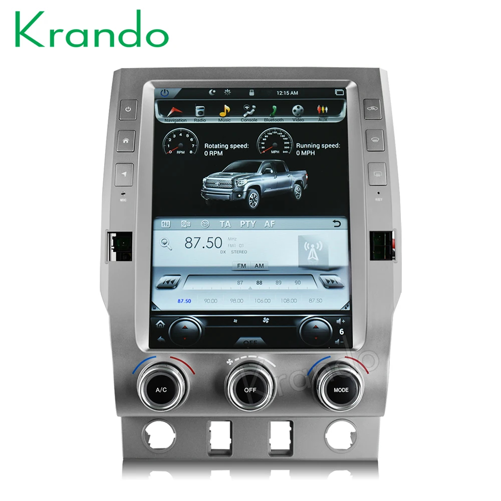 Top Krando Android 7.1 12.1" tesla Vertical screen car multimedia player GPS for Toyota Tundra 2014-2018 radio player navigation BT 4