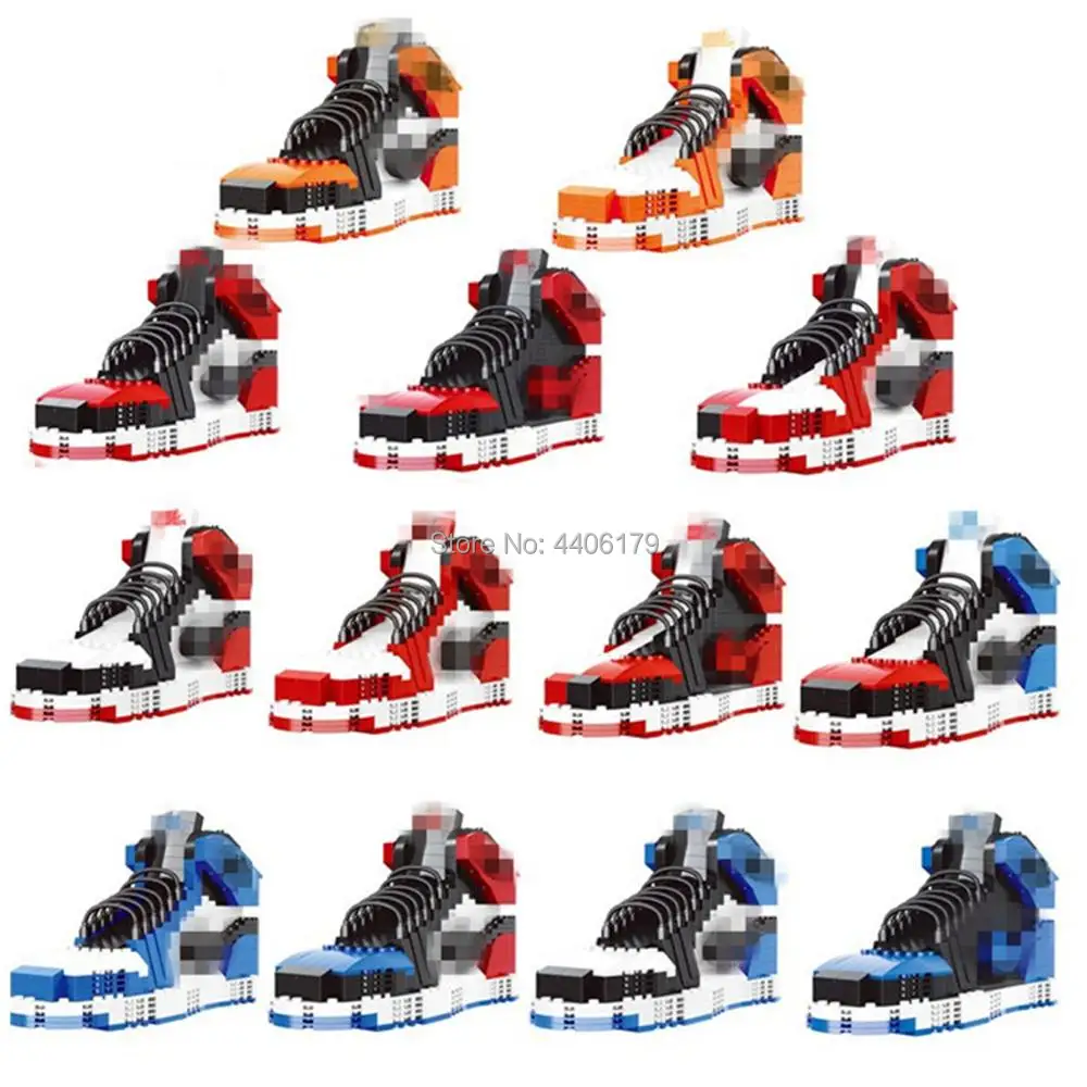 

hot LegoINGlys famous brand fashion aj Sports basketball shoes air jordan MOC building block model bricks toys for children gift