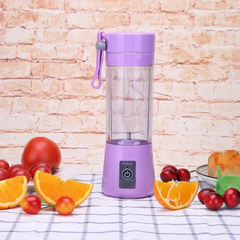 

380ml Portable Mini USB Juicer Extractor Small Squeezers Household Fruits Blender Mixer With 2000mAh External Charging Treasure