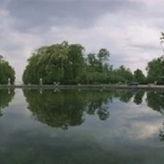 Reflection of trees in a pond Versailles Paris Ile-De-France France Poster Print (30 x 13) | Дом и сад