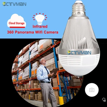 

CTVMAN Bulb Camera WIFI 360 2MP 5MP Cloud Storage Fisheye HD IP Camera Wireless Panorama Infrared 1080P Security Surveillance