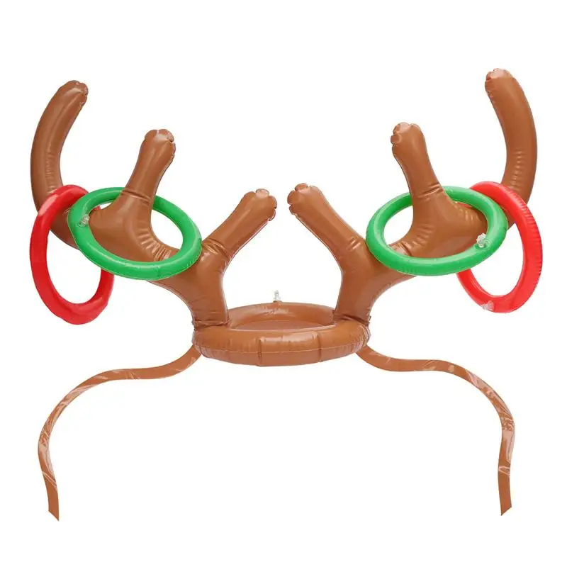 2 шт. ПВХ надувные оленьи рога бросить игры Рождество шляпа кольцо из оленьего рога бросить праздник игрушки для вечеринок рождественские