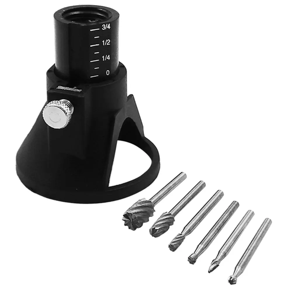 

7Pcs Set Dremel Routing Milling Rotary File Wood Carving Carved Knife Cutter Tools Accessories + Locator Located Horn