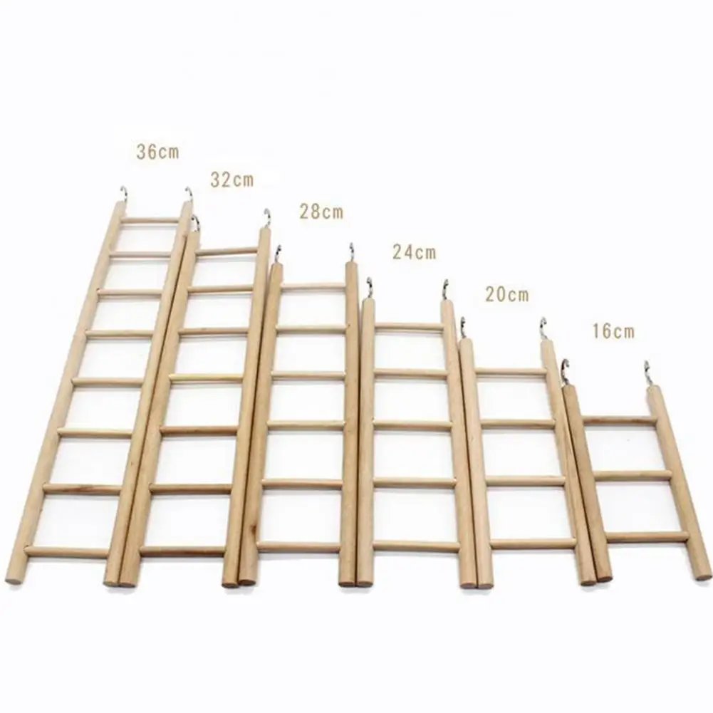 

Adeeing Pet Climbing Ladder Wood Toy with Hanging Hook for Bird Parrot