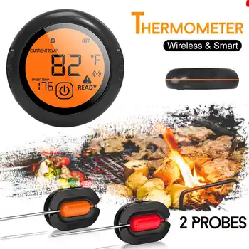 

100m Digital Wireless Smart Meat Grill Thermometer Kitchen Tool 2 Probes bluetooth/WiFi For IOS Android For Home