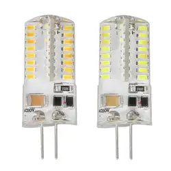 G4 светодио дный лампы 3 W AC 110 V 64 SMD3014 светодио дный лампы 360 Угол луча свет силиконовые