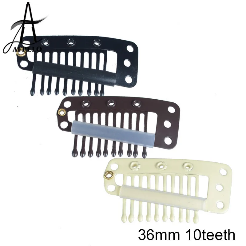 

Wholesale 1000pcs 36mm Wig Clips For Weft Weaving Hair 10-Teeth Wig Snap Clip For Hair Extensions