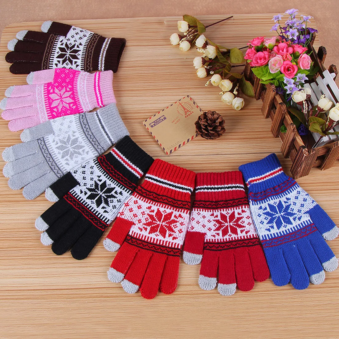 

Winter Warm Gloves Snowflake Touch Screen Controllable Gloves Plus Velvet Thick Touch Screen Special Gloves Wild Men And Women
