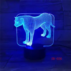 7 цветов акрил леопарды 3D ночник светодиодный ночник для спальни USB настольная лампа ребенок Спящая освещение декора Дети Подарочные AW-656