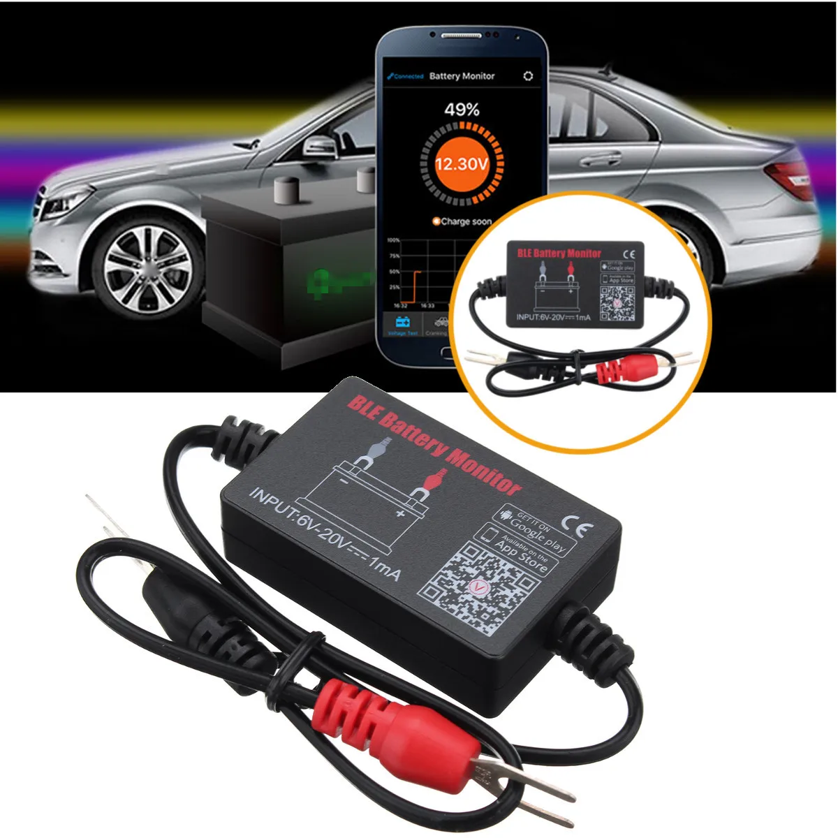 

12V Battery Minitor Tester BM2 bluetooth 4.0 Device For 6-20V Vehicle