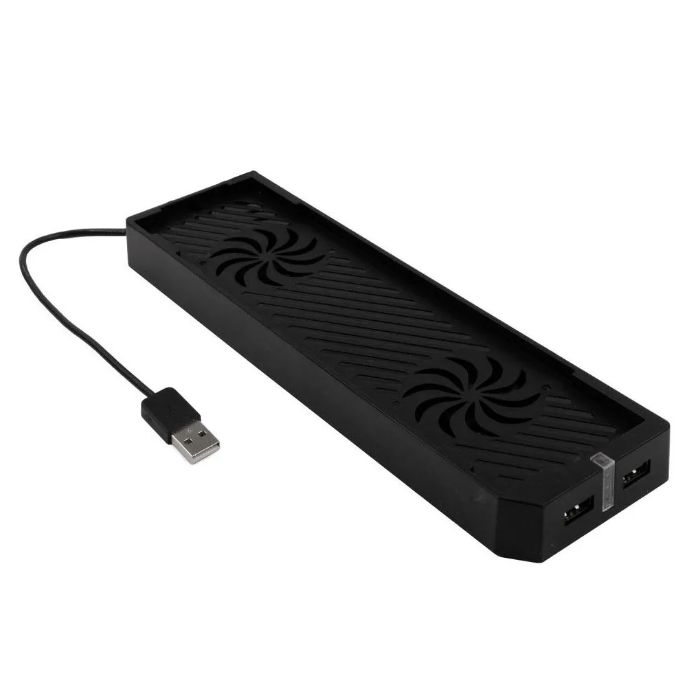 OSTENT 듀얼 USB 냉각 선풍기 쿨러 스탠드, 온도 제어, Xbox One X 콘솔용 2 USB 포트 허브