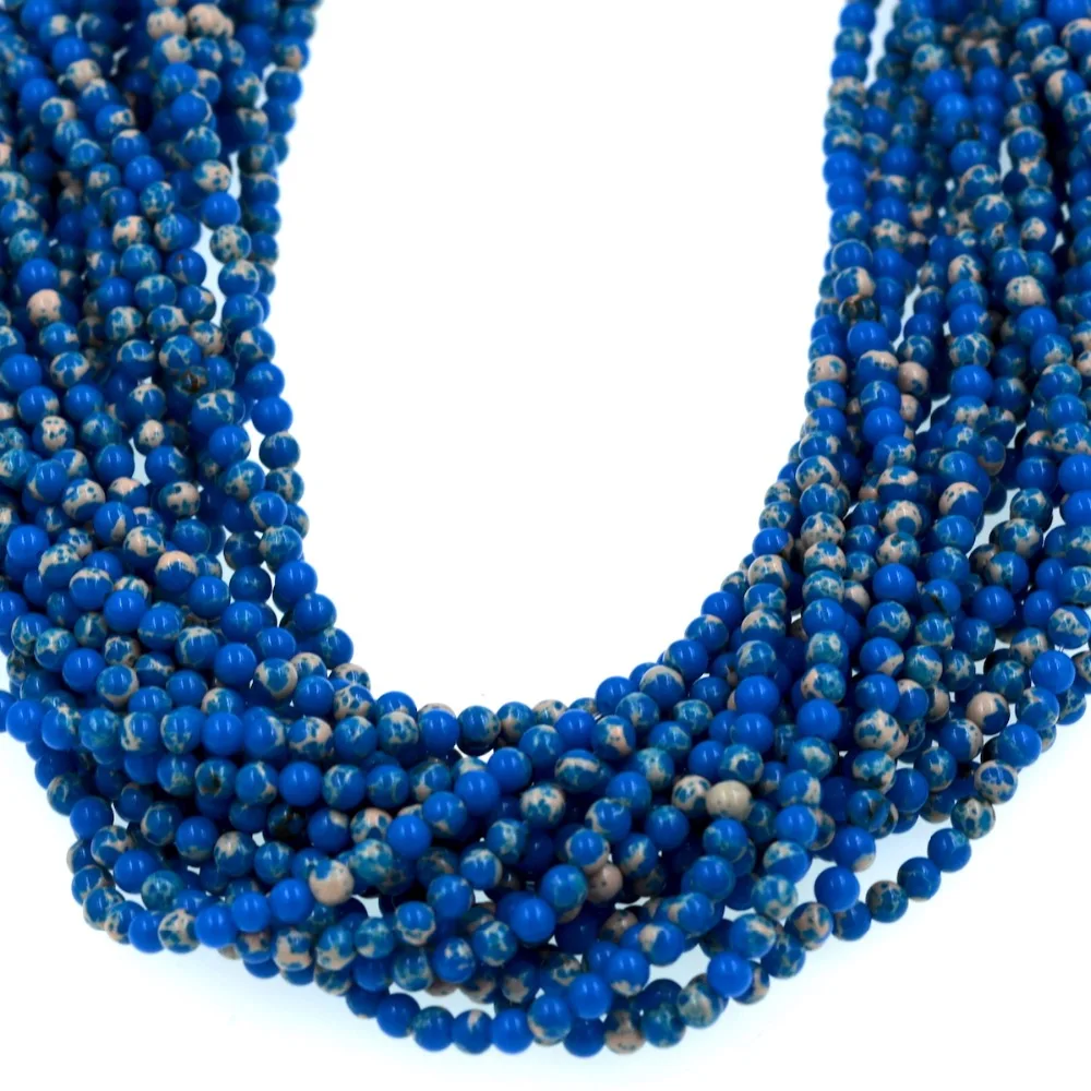 4mm Round Smooth Blue jaspers Imperial Jaspe r beads Jewelry Making