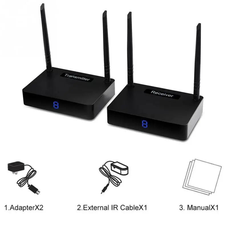 

5.8GHz 350M Wireless HDMI Transmitter Sender Receiver Audio Box TV Sender HDMI 1080P 60fps Dual-antenna Design #1205