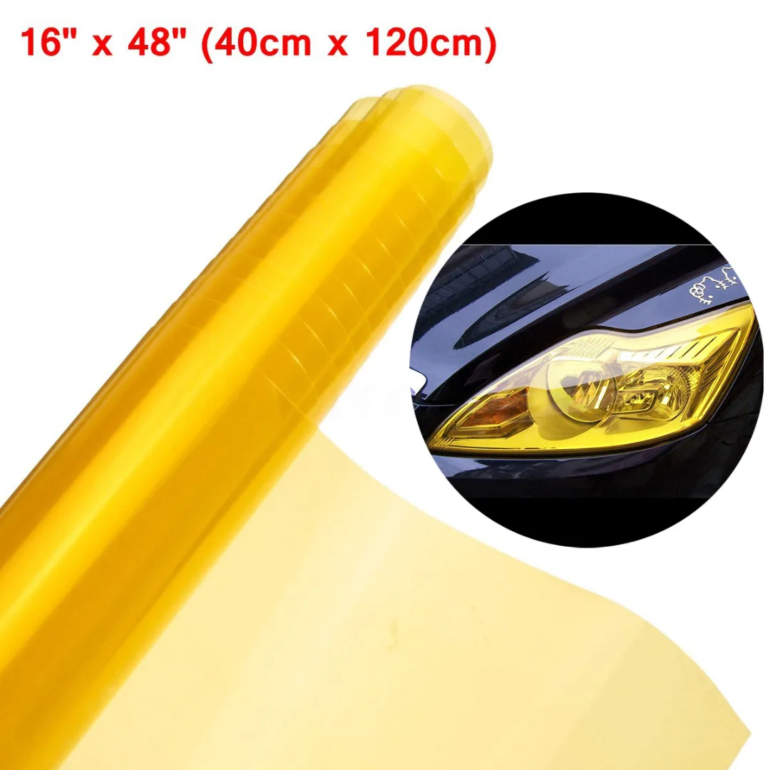 JX LCLYL 40*120cm Golden Yellow Car Headlight Brake Tail Light Tint