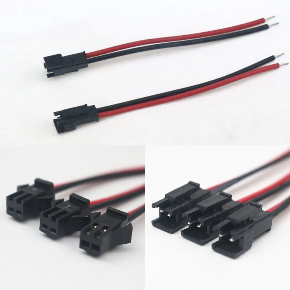 

10 Sets JST SM 2Pin 2P Female Male Plug Connector Wire Cables For LED Strip 15cm