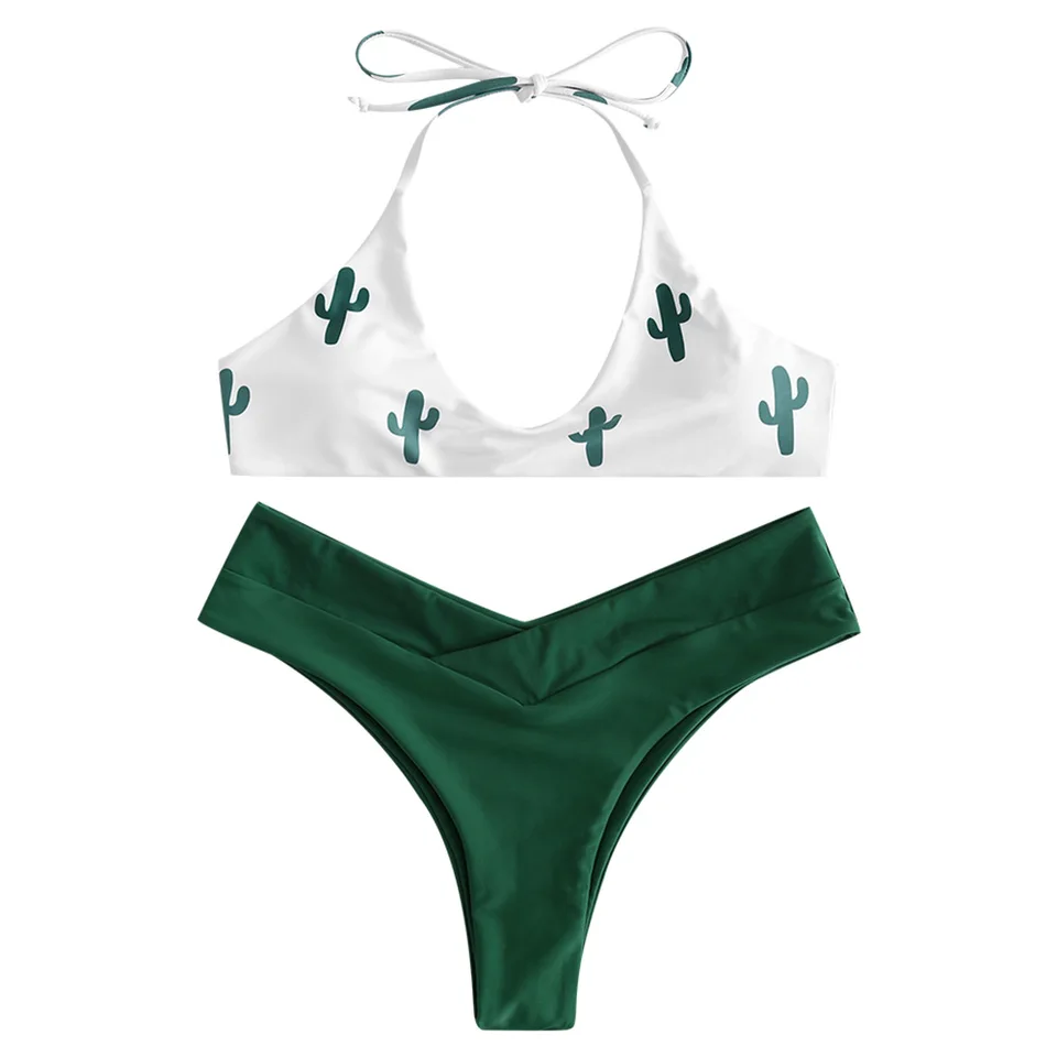 high waisted cactus swimsuit