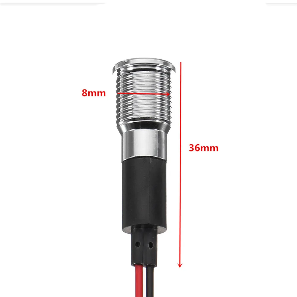 12V 8 мм металлический светодиодный тире Панель Предупреждение для Пилот Индикатор светильник поворота светильник сигнальная лампа Водонепроницаемый универсальный для автомобиля Лодка Грузовик