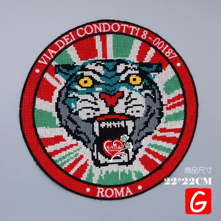 

GUGUTREE embroidery big tiger patches animal patches badges applique patches for clothing DX-61