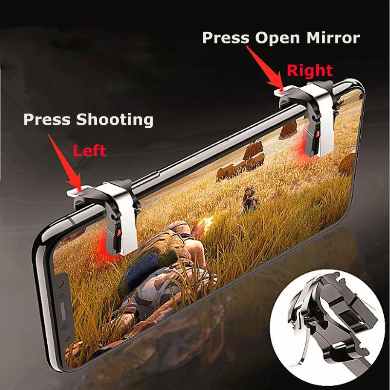 

New 1 Pair Quick Fire Button Shooting Trigger Joystick Physical Cheating L1R1 for Mobile Phone Gaming PUBG Controller