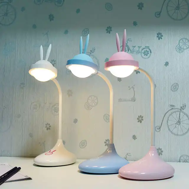 LED Desk Lamp Cute Rabbit Desk Lamp Eye Protection Table Lamp USB