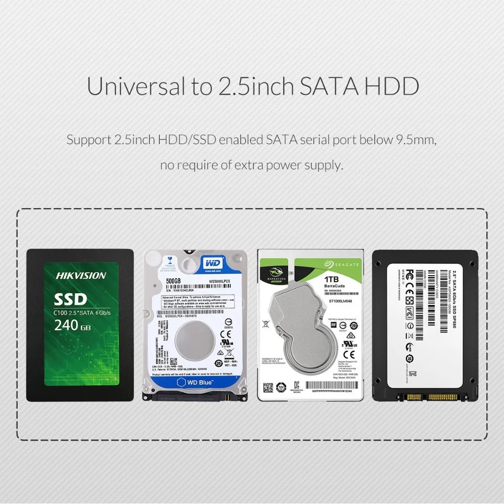 ORICO 2.5 Inch HDD Case USB3.1 Gen2 To SATA3.0 Super Speed 10Gbps Type C Hard Disk Drive Box SSD Adapter External HDD Enclosure