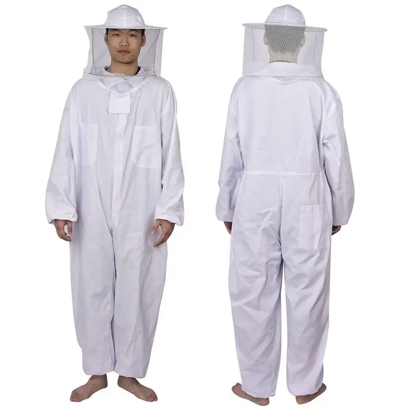 Белый защитный костюм Пчеловодство всего тела прочный пчелиный пальто Apidae защита меда анти пик практичная защитная одежда