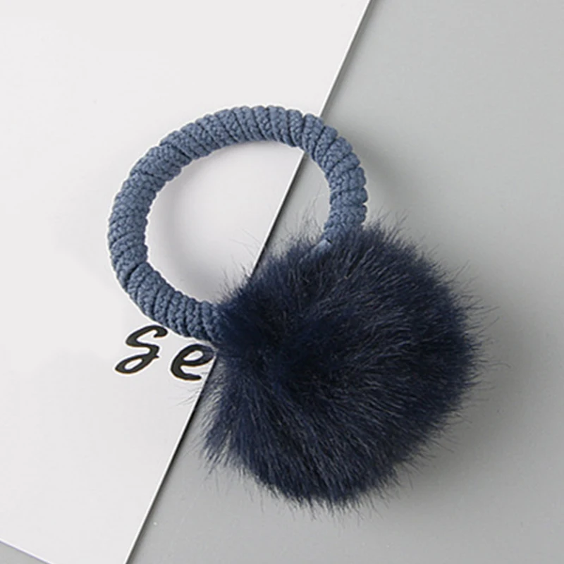 Girls Hair Accessories Colorful Pompon Elastic Hair Bands Rings Cute Creative Fur Ball Hair Rope Lovely Rubber Scrunchies