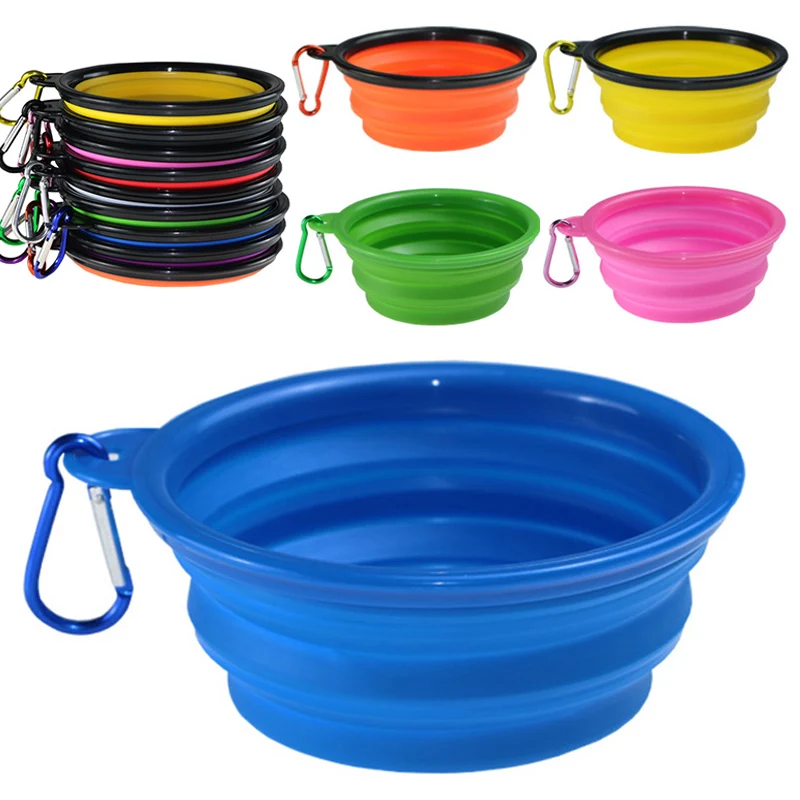

Sale 1PC Folding Silicone Dog Bowl Outfit Portable Travel Bowl For Dog Feeder Utensils Pet Accessories