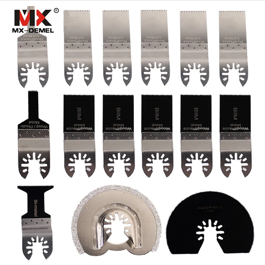 

MX-DEMEL 15pcs/set Oscillating Tool Saw Blades Accessories Fit for Multimaster Renovator Power Tools as Fein, Dremel etc