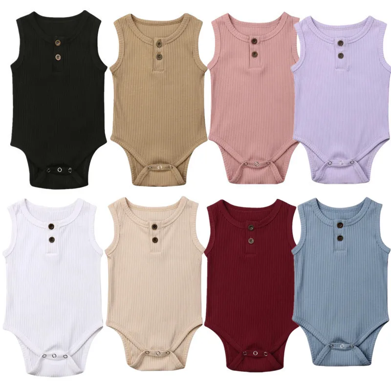 

Baby Clothes Cute Newborn Baby Boy Girl Cotton Sleeveless Jumpsuit Romper Outfit Casual Clothes 8 Colours