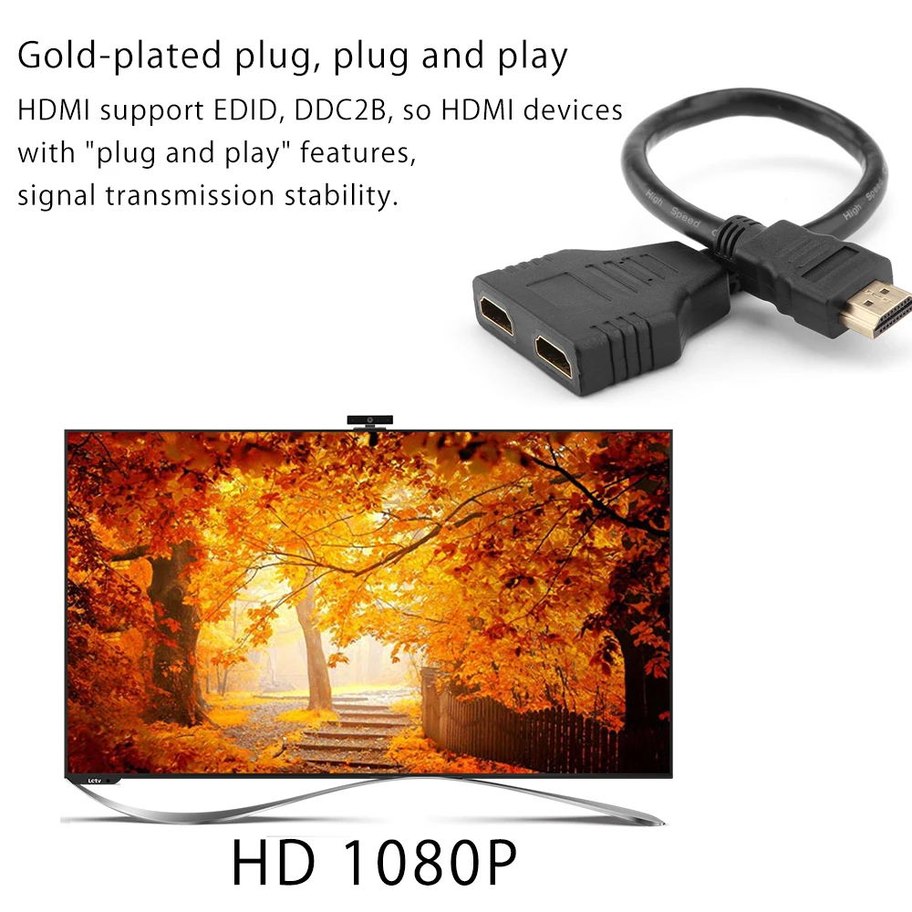 FORNORM HDMI 2 Dual Порты и разъёмы Y сплиттер 1080 P V1.4 штекерным двойной переходник с