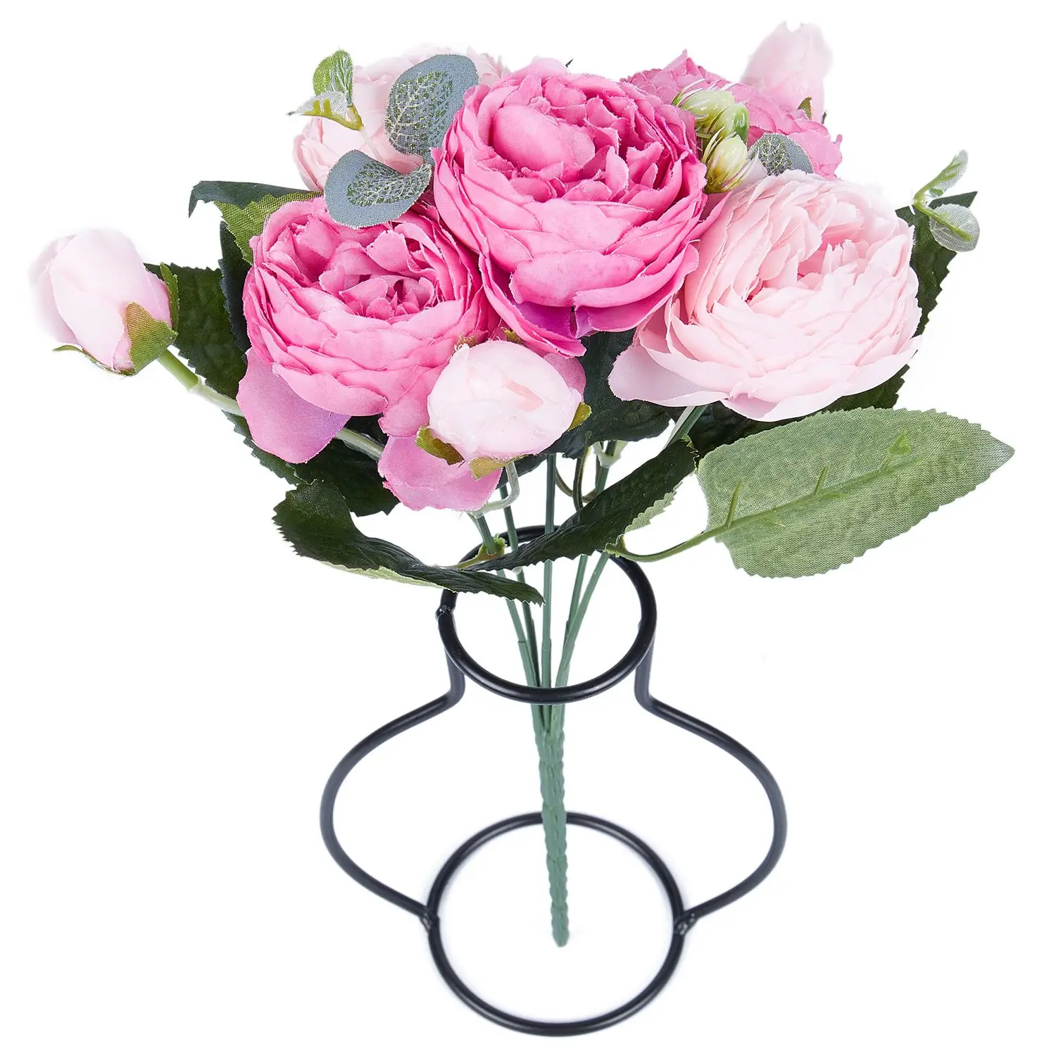JEYL искусственный шёлковый пион цветы букет поддельный лист Свадебная вечеринка украшение дома розовый+ розовый красный